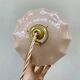 Pair of pale pink opaline pendant lights