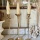 Set of 3 brass candle holders