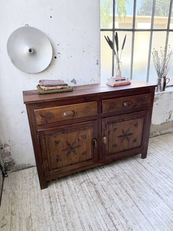 Meuble de rangement confiturier art populaire savoyard 1950