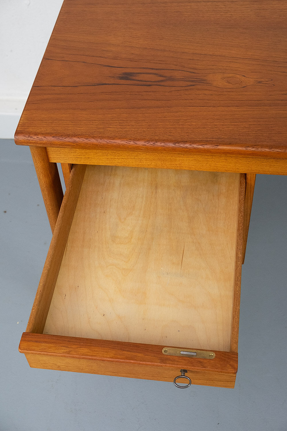 Teak Desk with movable table top by Løvig, 1960s