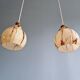 Duo de suspensions Art Déco en opaline marbrée, années 1920-30