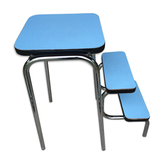Steplady stepladder formica sky blue, 60/70s