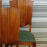 Art Deco period solid walnut chairs, set of 6
