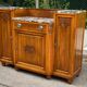 Art Deco 1930s marble and solid oak wood mirror sideboard
