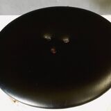 Midcentury Modern Leather Tripod Stool by Uno & Östen Kristiansson for Luxus, Sweden, 1960s