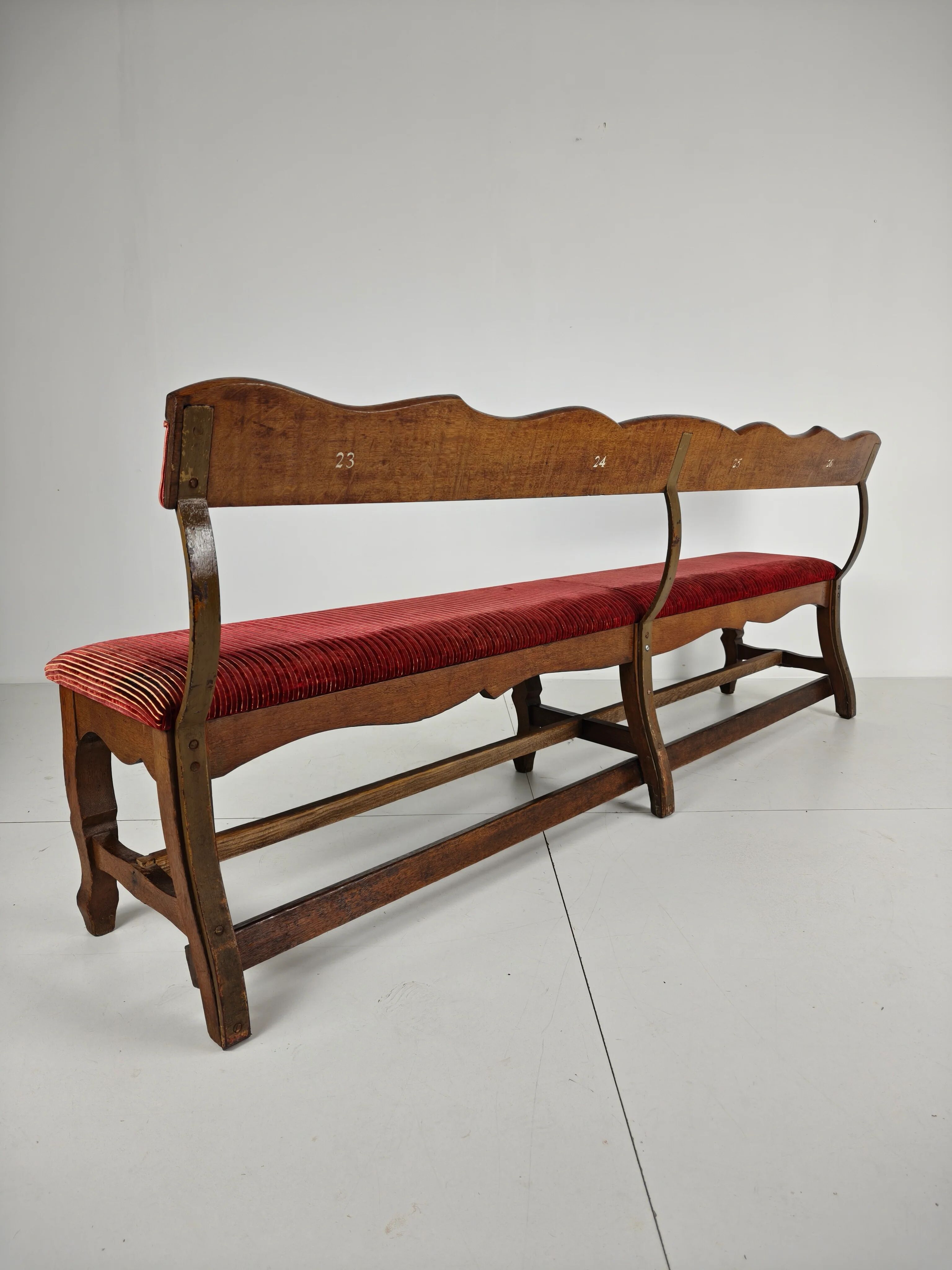 Unique early 20th century oak hall / dining bench