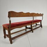 Unique early 20th century oak hall / dining bench