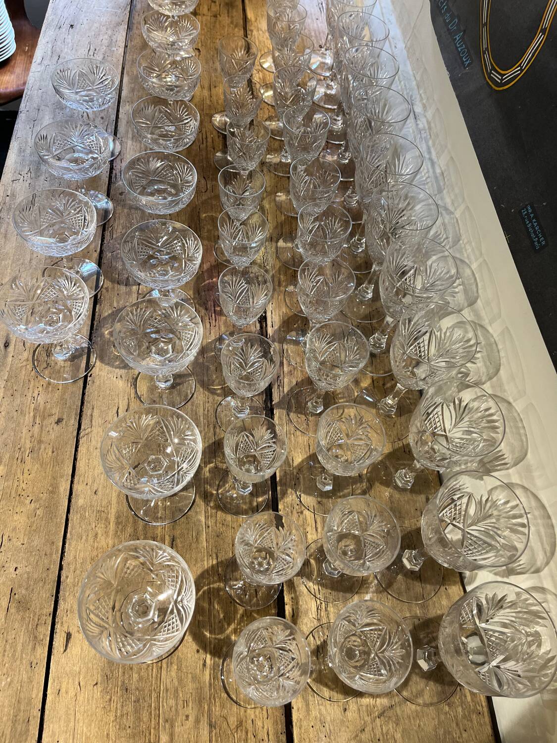 Beau lot de verres en cristal de Saint Louis