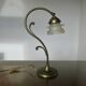 Art Nouveau lamp in brass and frosted glass