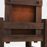 Vintage sculptural leather armchair by Anacleto Spazzapan, Italy 1970s