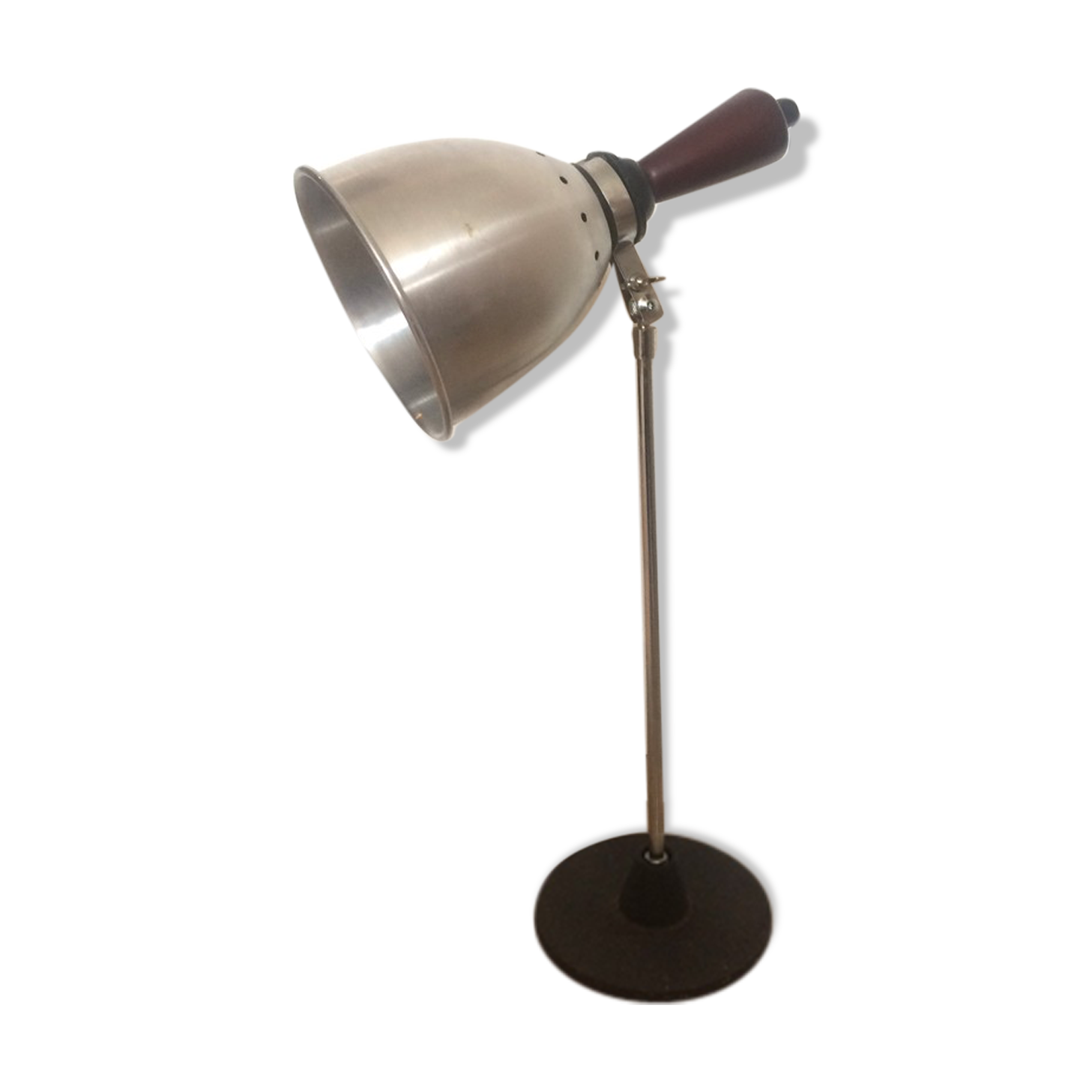 1960/70 wood and brushed metal desk lamp