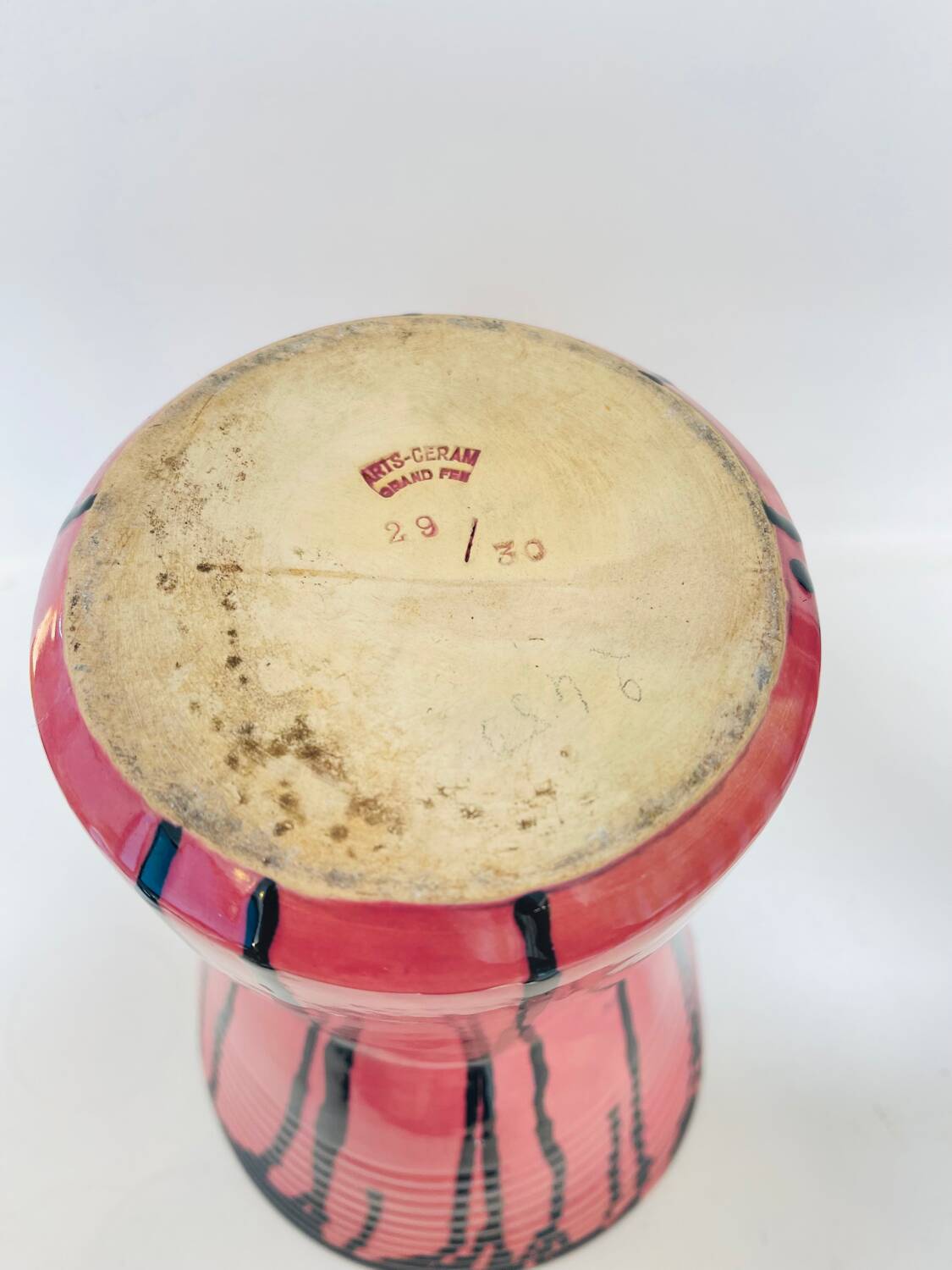 Large pink Art Ceram vase, circa 1970