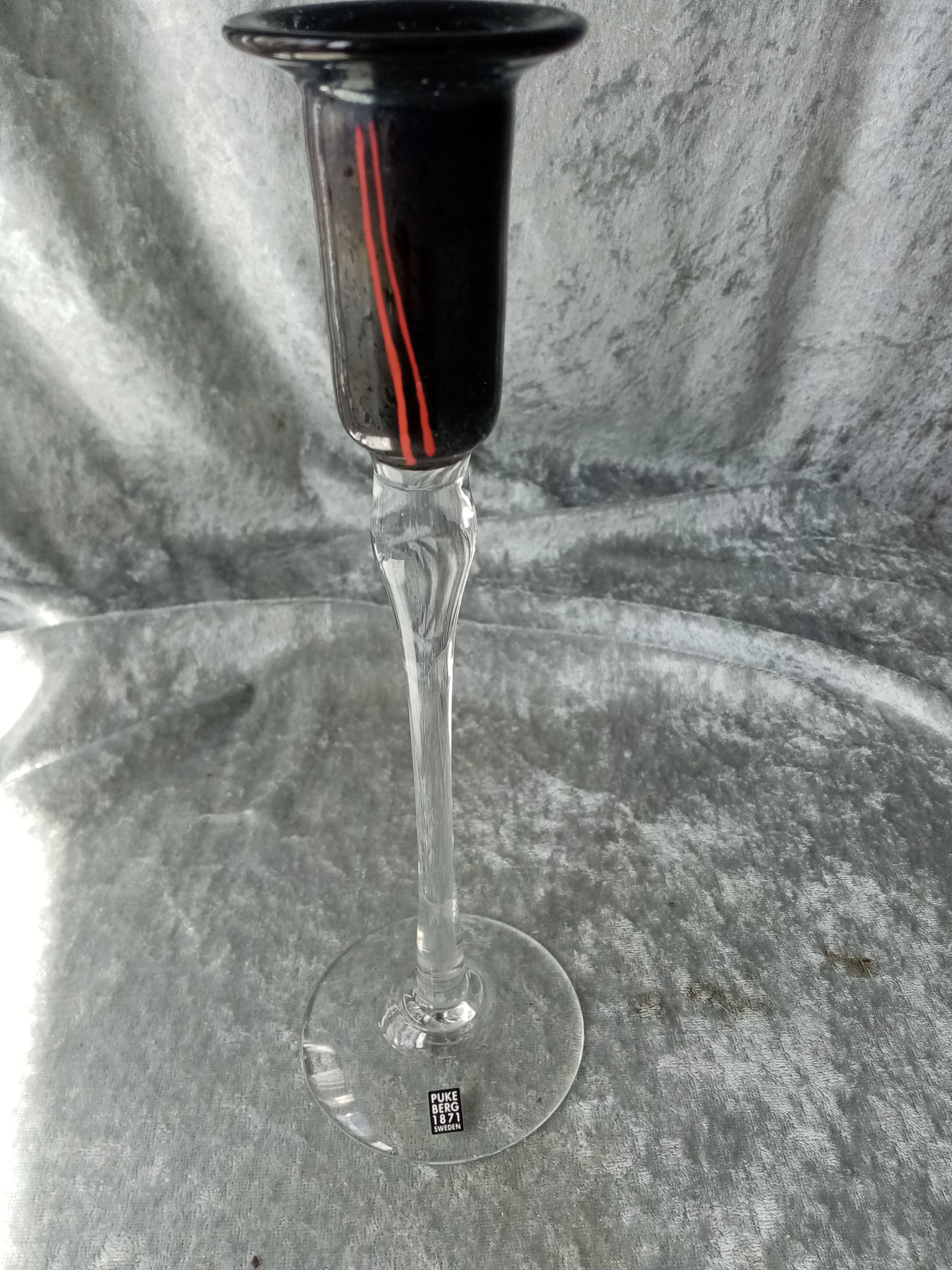 Design candle holder in glass paste sign puke berg sweden