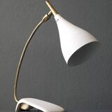 Cosack Mid Century table lamp with beige shrink paint and brass neck