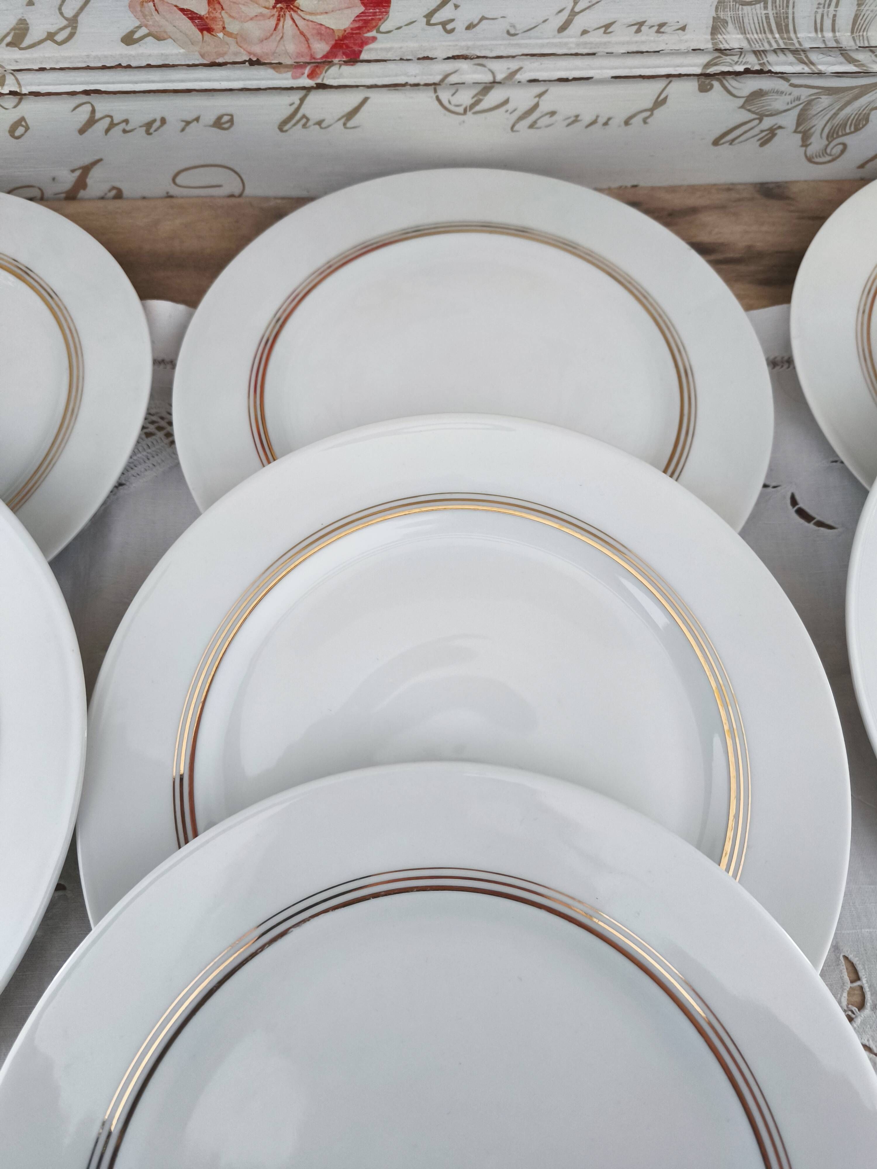 Set of 7 Limoges porcelain dinner plates from Maison Charles Ahrenfeldt