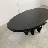 Vintage black stone coffee table, 1980s