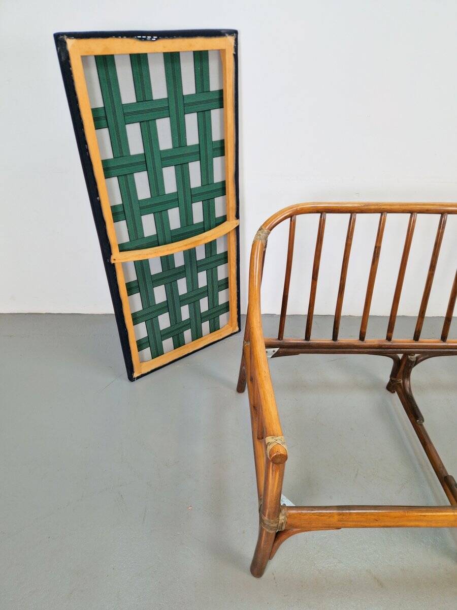 Organic Modern Bamboo and Rattan Loveseat from McGuire, 1970s