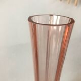 Large 50cm pink glass art deco soliflore