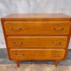 Commode vintage bois, galon blanc