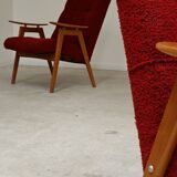Pair of red armchairs by Jaroslav Smidek for Ton (Thonet) 60s