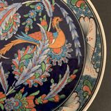 Turkish earthenware dish, coloured, handmade and signed Coskun Uzun, Kotahya, Turkey