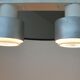 Ceiling lamp indus 2 large spots with a lampshade reflector aluminum