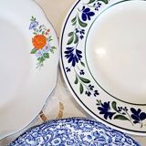 Mismatched antique dinner plates