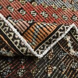 Burgundy & Green Turkish Vintage Kilim Rug