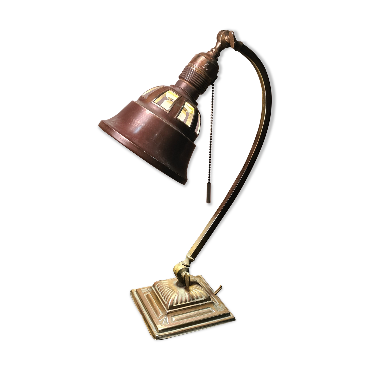 Art deco desk lamp brass and bronze copper