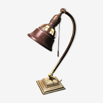 Art deco desk lamp brass and bronze copper