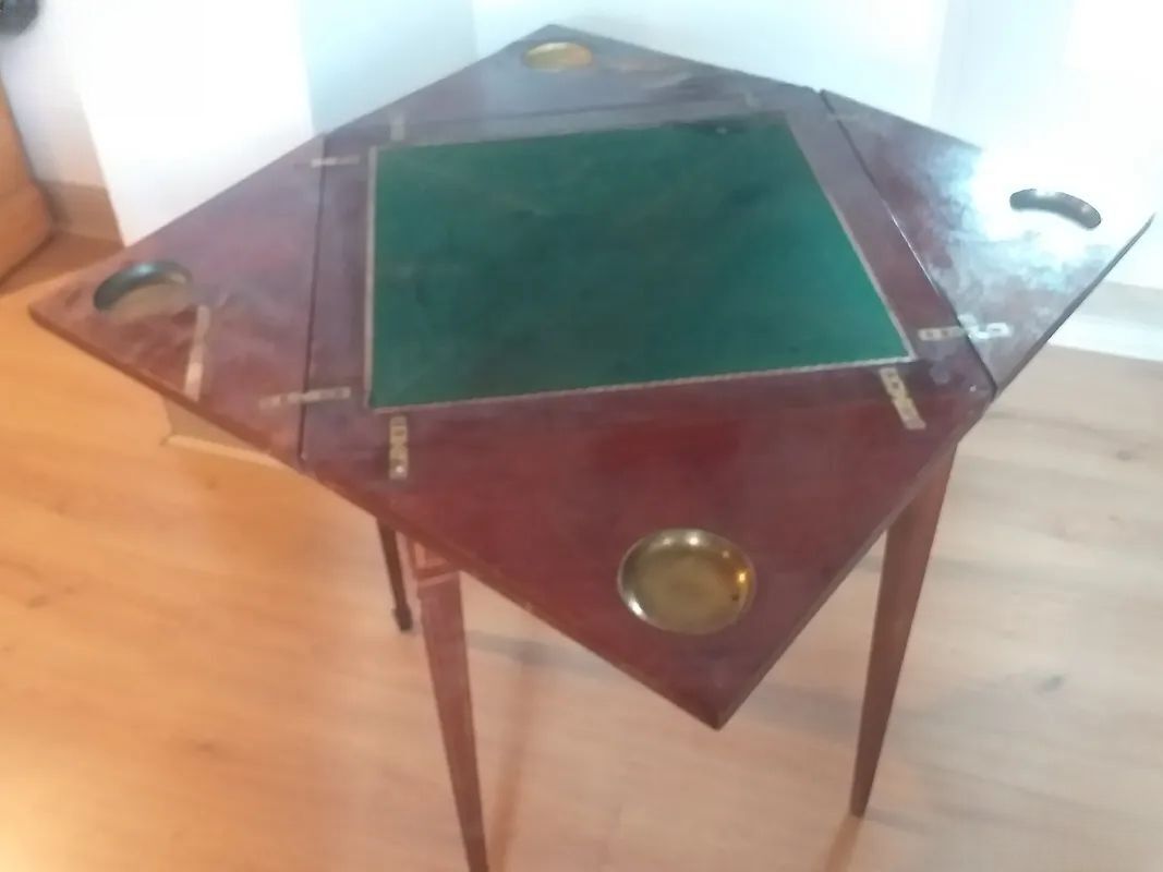 Old handkerchief game table