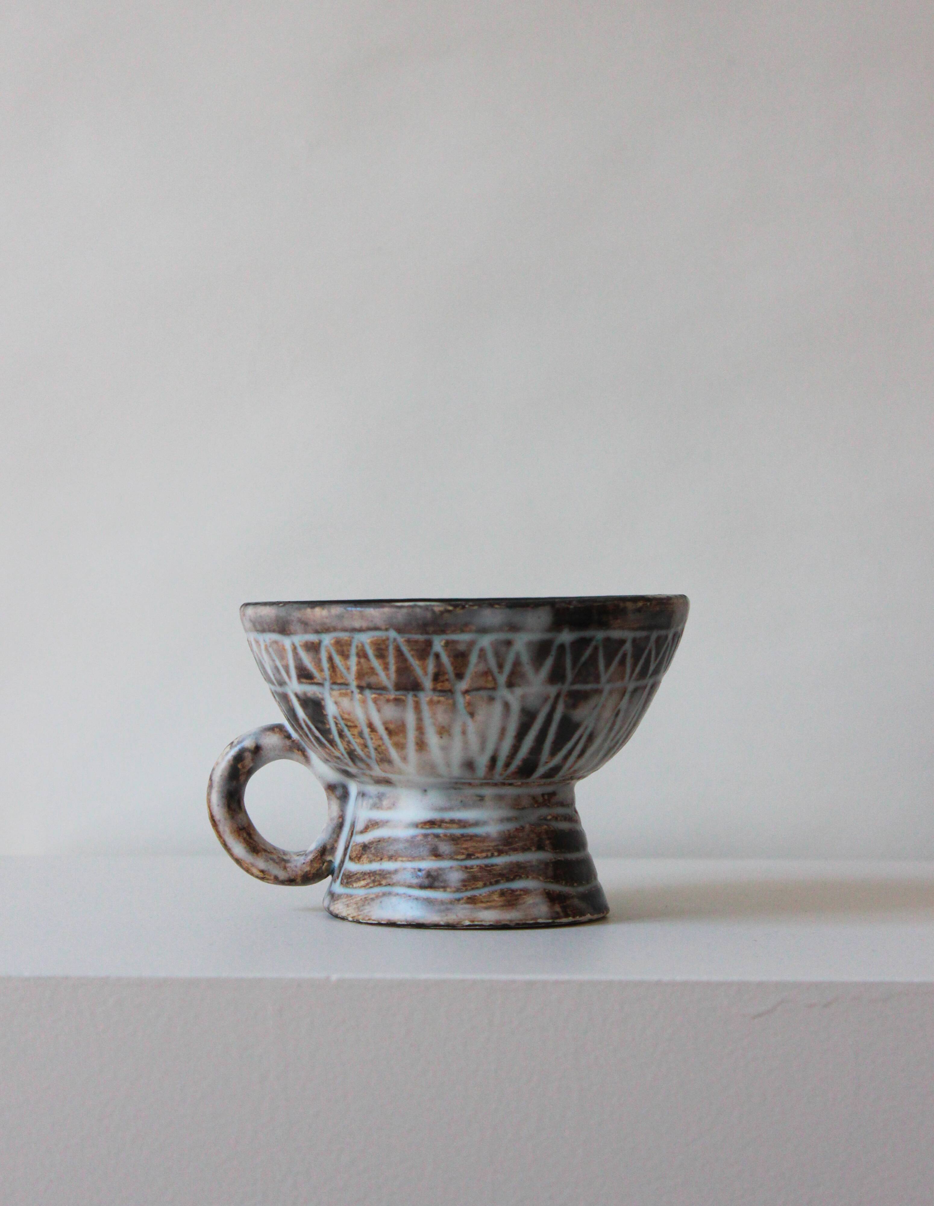 Set of 4 ceramic bowls by Jacques Pouchain for the Dieulefit Workshop.