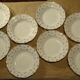 Set of 8 old plates hollow porcelain Limoges decoration pink flowers golden liseret