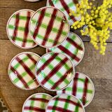 Lot de 12 assiettes dessert anciennes, modèle Sousse de Digoin Sarreguemine