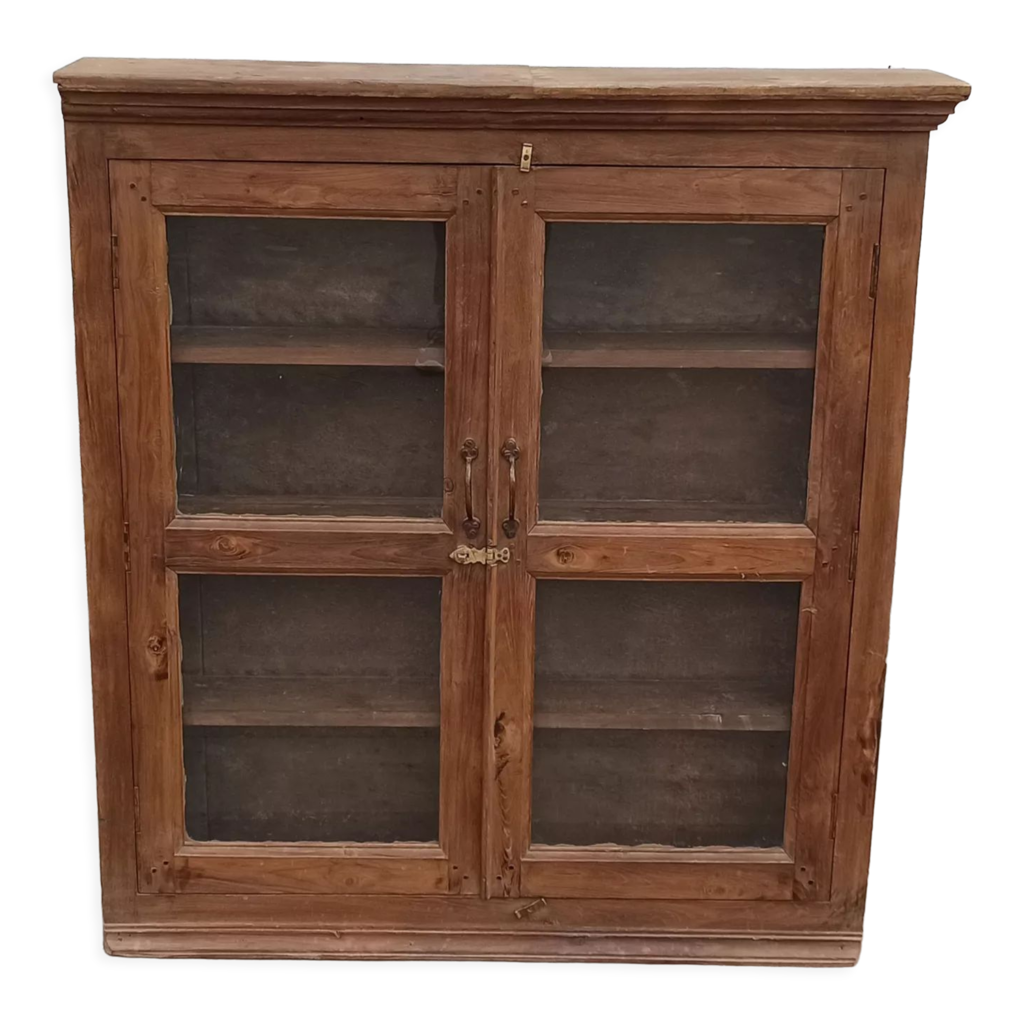 Armoire murale vitrée en bois ancien Selency