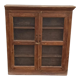 Armoire murale vitrée en bois ancien