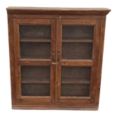 Old wooden glazed wall cabinet