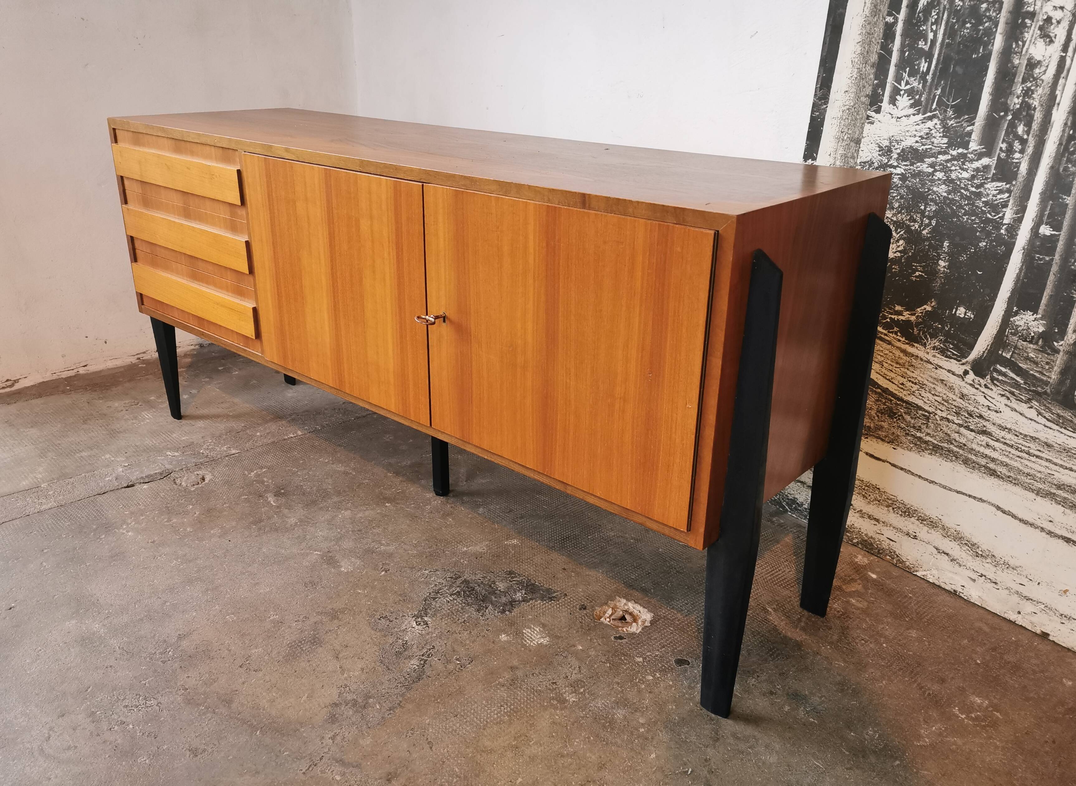 Vintage sideboard, walnut veneer