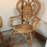 Paire de fauteuils en rotin Peacock