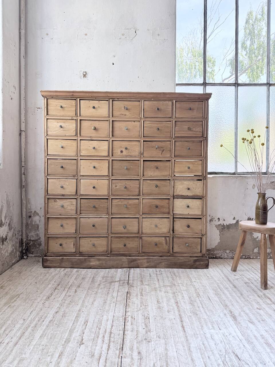 XL 1950 pine workshop cabinet with drawers