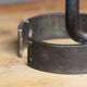 Brutalist beaten iron candle holder 1950