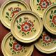 9 assiettes plates en céramique française k&g luneville, ø 24,8 cm