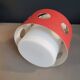 Space-age pendant light in opaline and metal