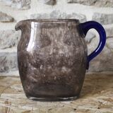 Daum bubble glass pitcher and its 4 glasses
