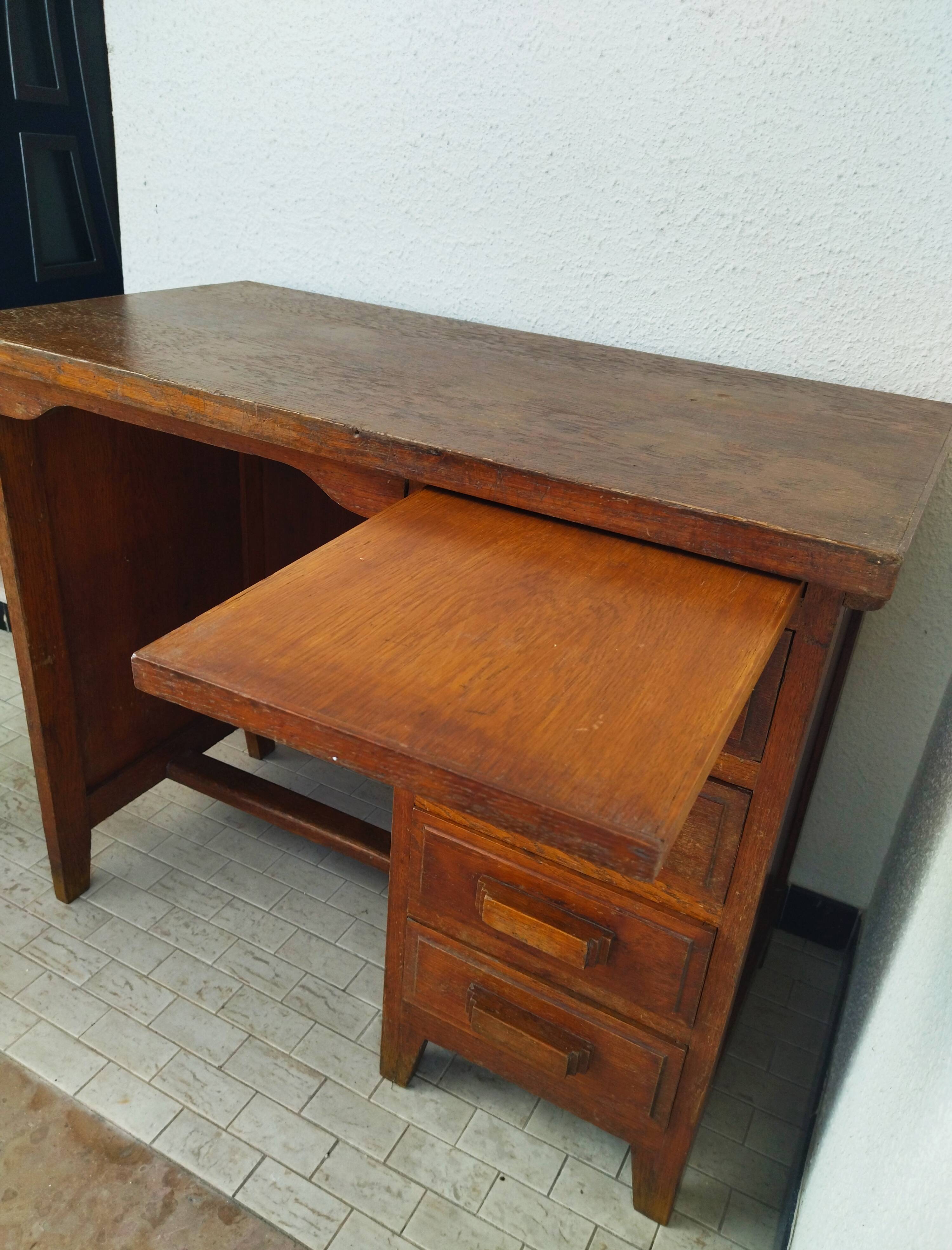 Oak desk, vintage