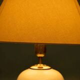 Lampe de chevet bohémienne années 70, vintage en faïence & laiton