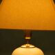 1970s bohemian bedside lamp, vintage in ceramic & brass
