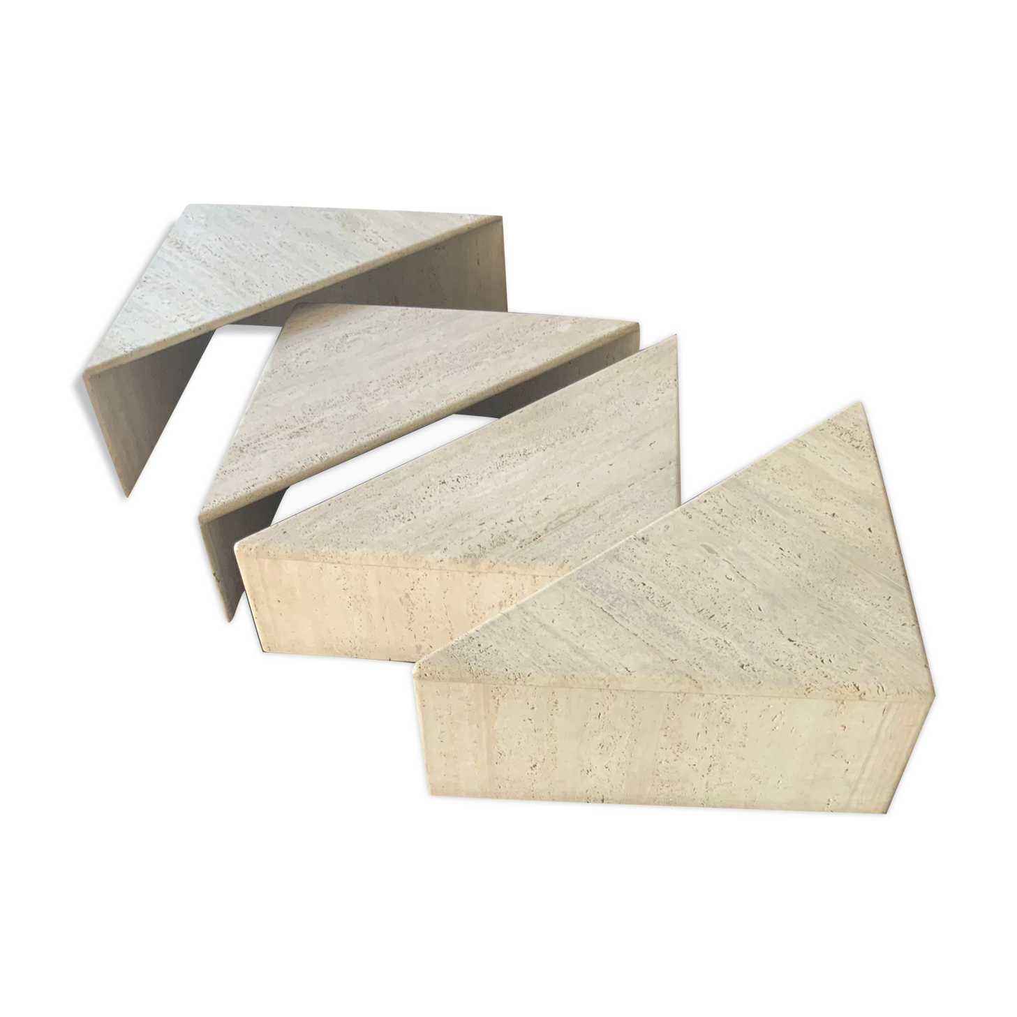 Table living room travertine butterfly marked rock bobois