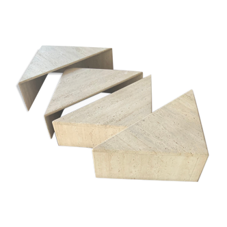 Table living room travertine butterfly marked rock bobois