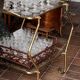 Italian mid-century 1960s brass rolling bar cart